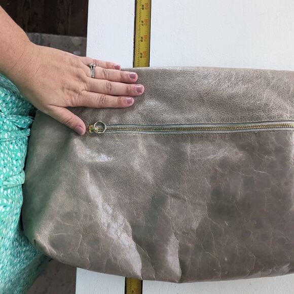 Women's Anna Corinna Leather Grey Foldover Purse - Picture 2 of 9